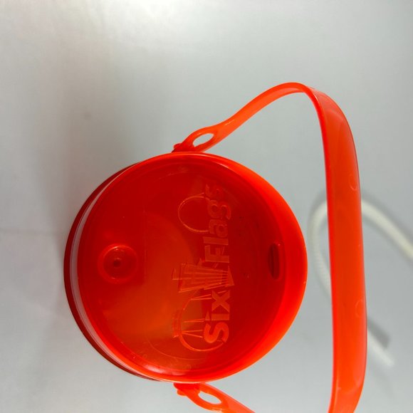 Six Flags 2022 Orange Plastic Cup Collectible Souvenir With Straw Coca Cola - Picture 4 of 6